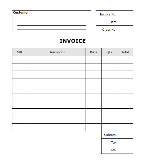 blank invoice word template