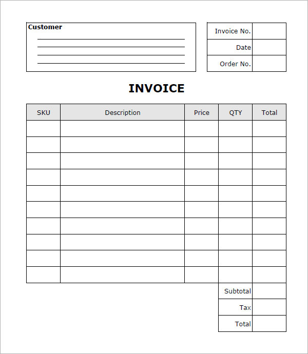 free commercial invoice template word