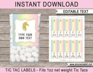 free printable candy bar wrappers templates unicorn favors tic tac labels printable template