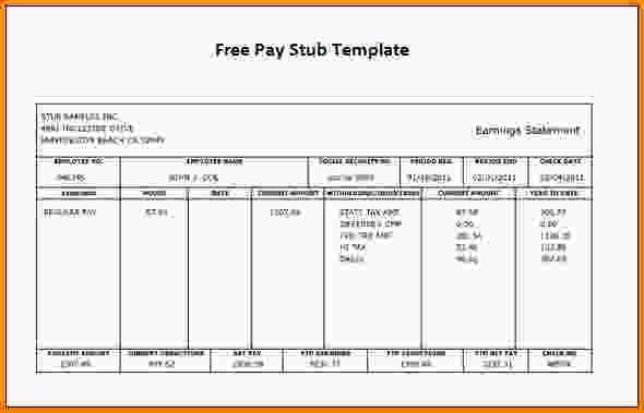 Free Check Stub Template Printables Printable Templates