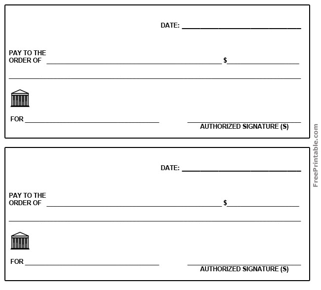 free printable checks template