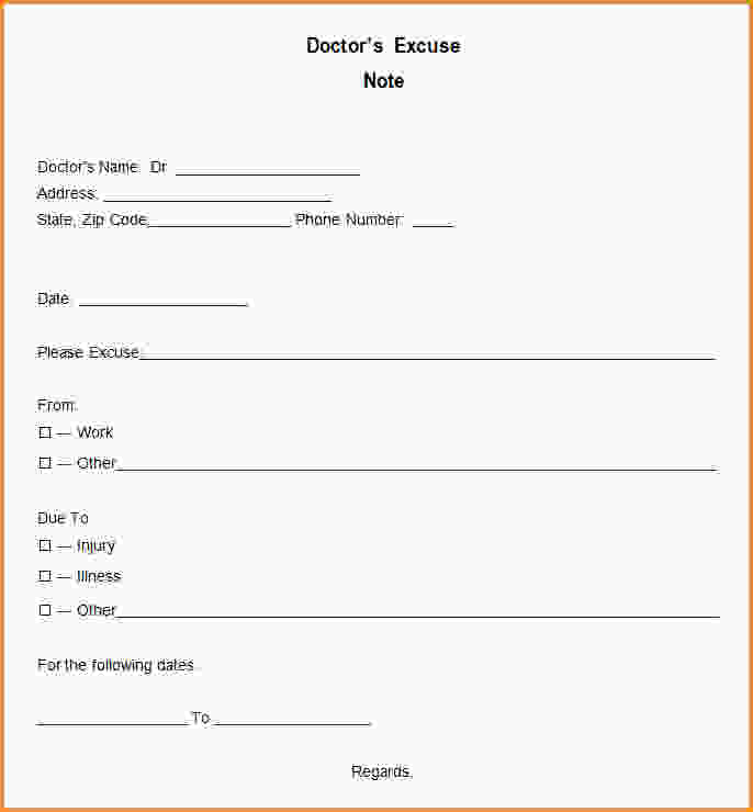 free printable doctors excuse for work template business