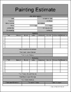 free printable estimate forms pef