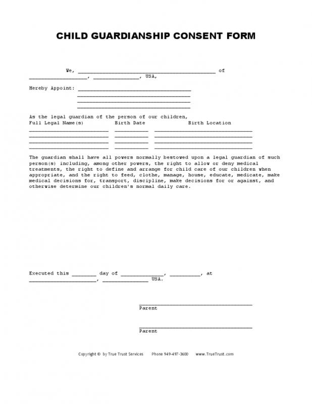 notarized letter for child guardianship