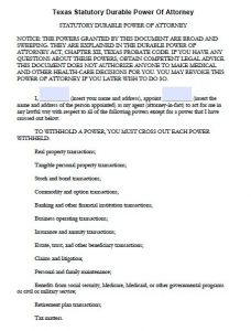free printable legal guardianship forms texas statutory durable financial power of attorney