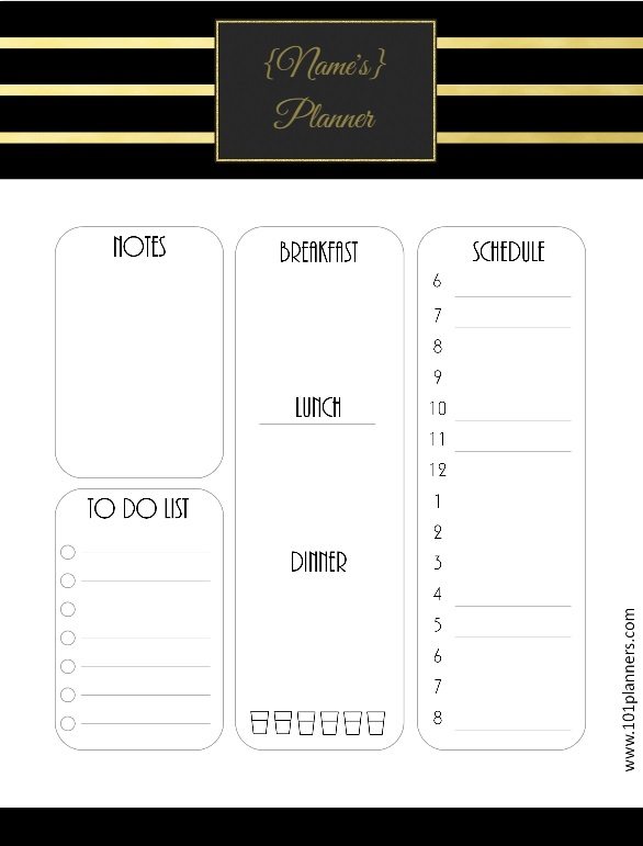 free printable menu template