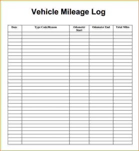 free printable mileage log mileage tracking template mileage log template pdf