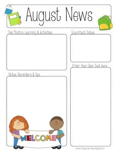 free printable newsletter templates newsletteraugust