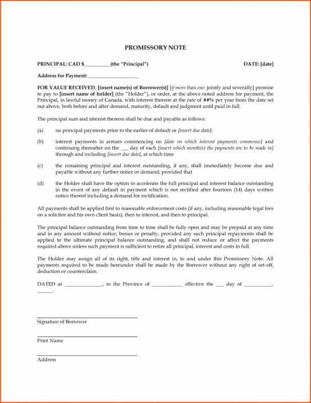 Loan Promissory Note Template
