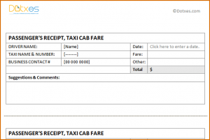 free printable promissory note taxi receipt template taxi receipt template per page featured image