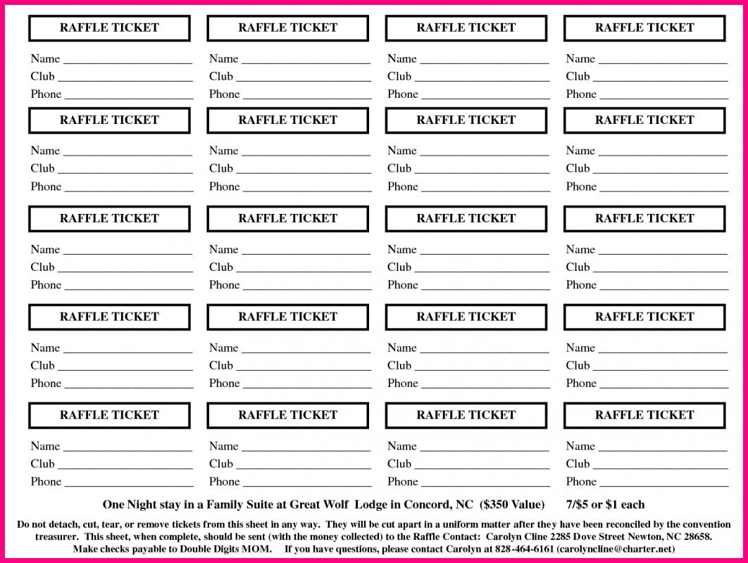 free printable raffle tickets