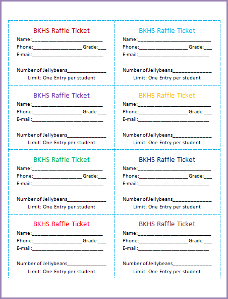 free printable raffle tickets