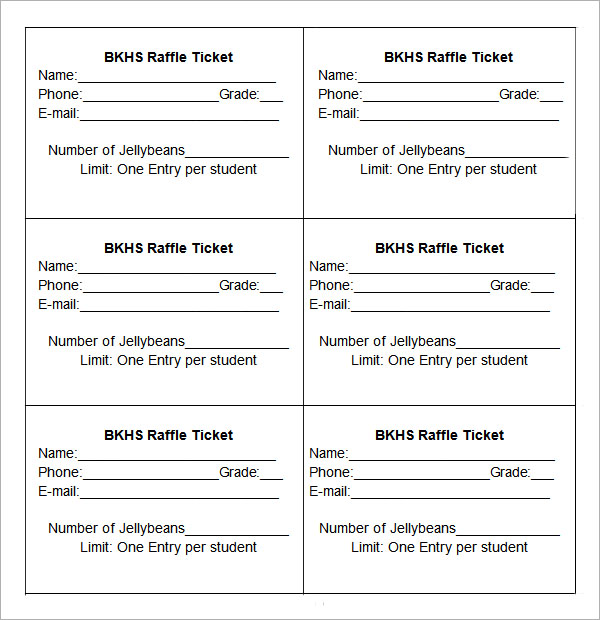 Free Printable Raffle Tickets | Template Business