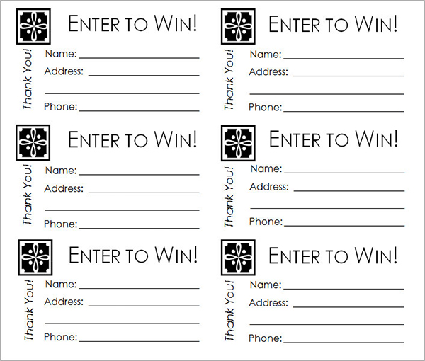 free printable raffle tickets template business