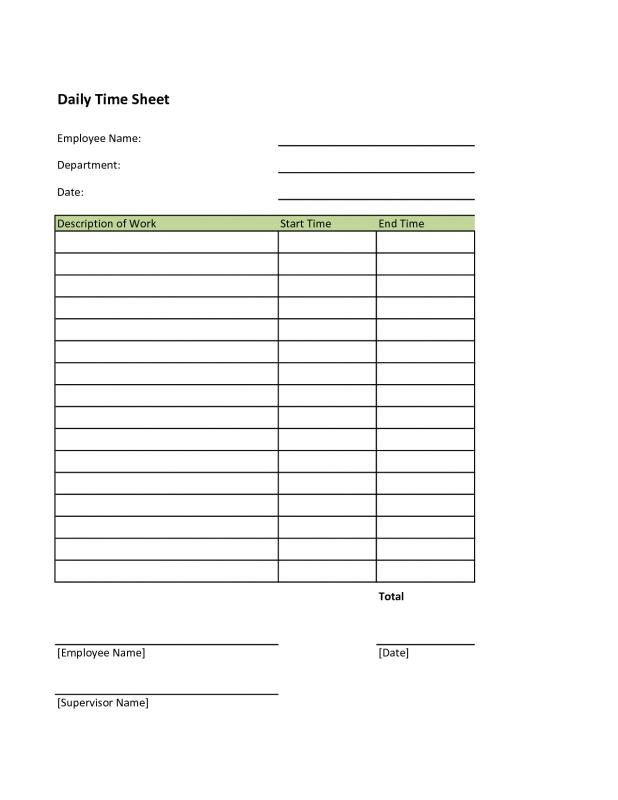 free printable time sheets