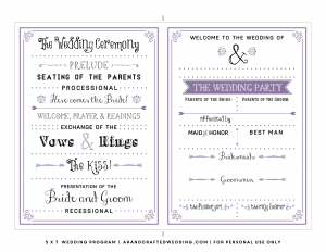 free program templates free printable wedding program templates