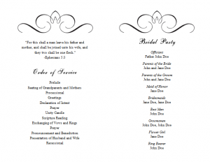 free program templates free wedding program templates jrzuqo