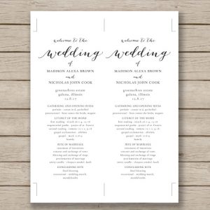 free program templates print ready wedding program template download