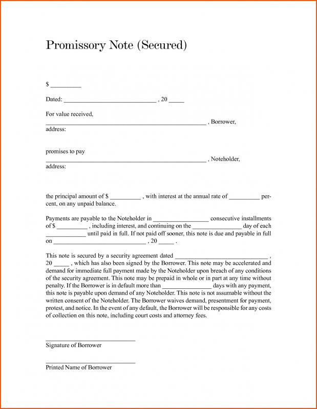 Free Promissory Note Template For Personal Loan Template Business