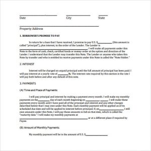 free promissory note template free promissory note template