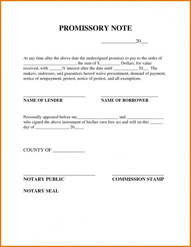 free promissory note template