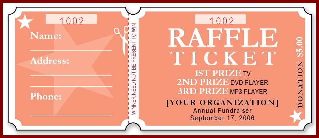 free raffle ticket template template business