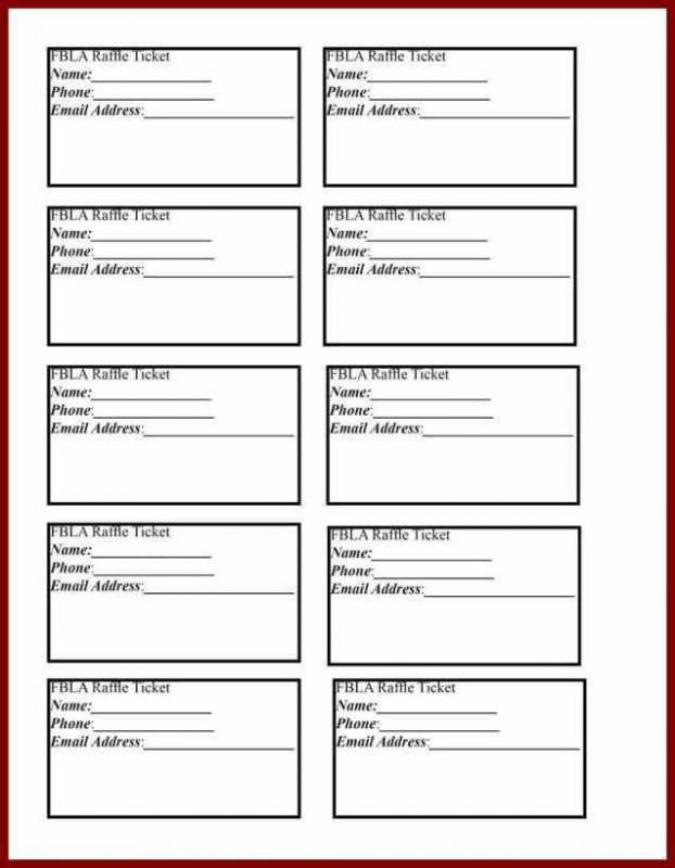 free raffle ticket template template business