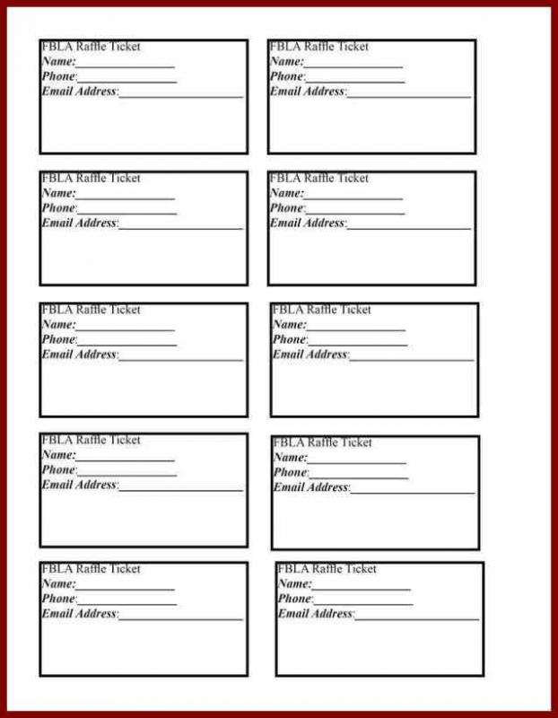 Free Raffle Ticket Template Template Business