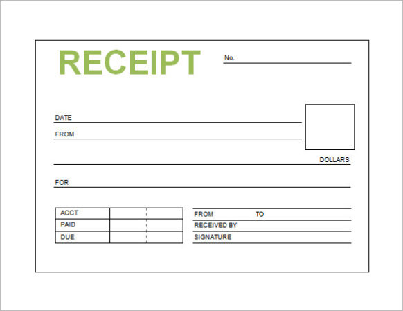 monthly gross receipts template