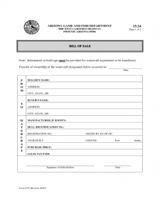 free registration form template watercraft bill of sale form arizona l