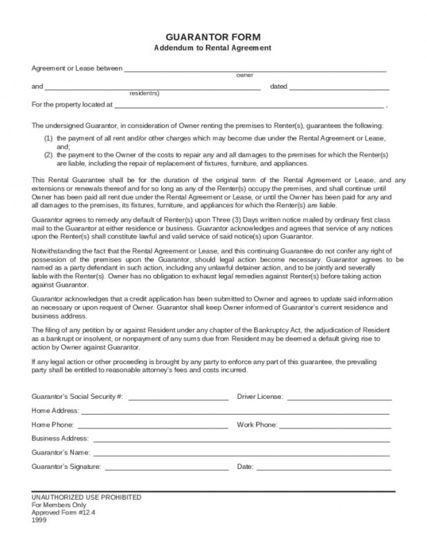 free rental agreement forms