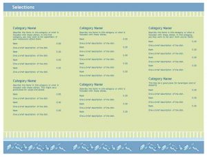 free restaurant menu templates for word free restaurant menu templates