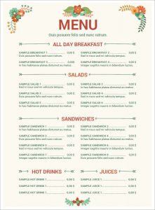 free restaurant menu templates for word resturant menu image