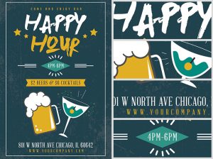 free thanksgiving templates happy hour beers and cocktails flyer template