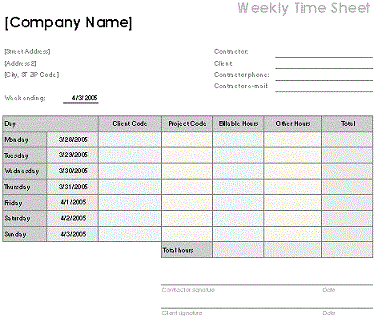 free timesheet template