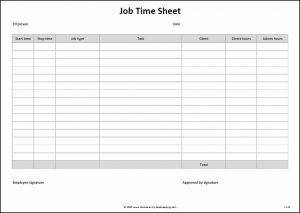 free timesheet template job time sheet