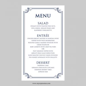 free wedding menu templates il xn ioqn