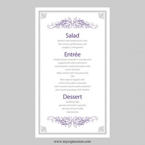 free wedding menu templates il xn llkq