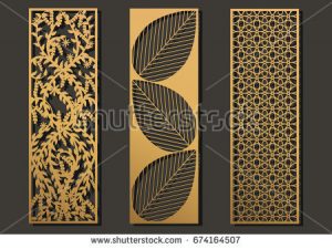 free wedding place card template stock vector laser cut template panels set die cut geometric pattern rectangle shape for metal wooden paper