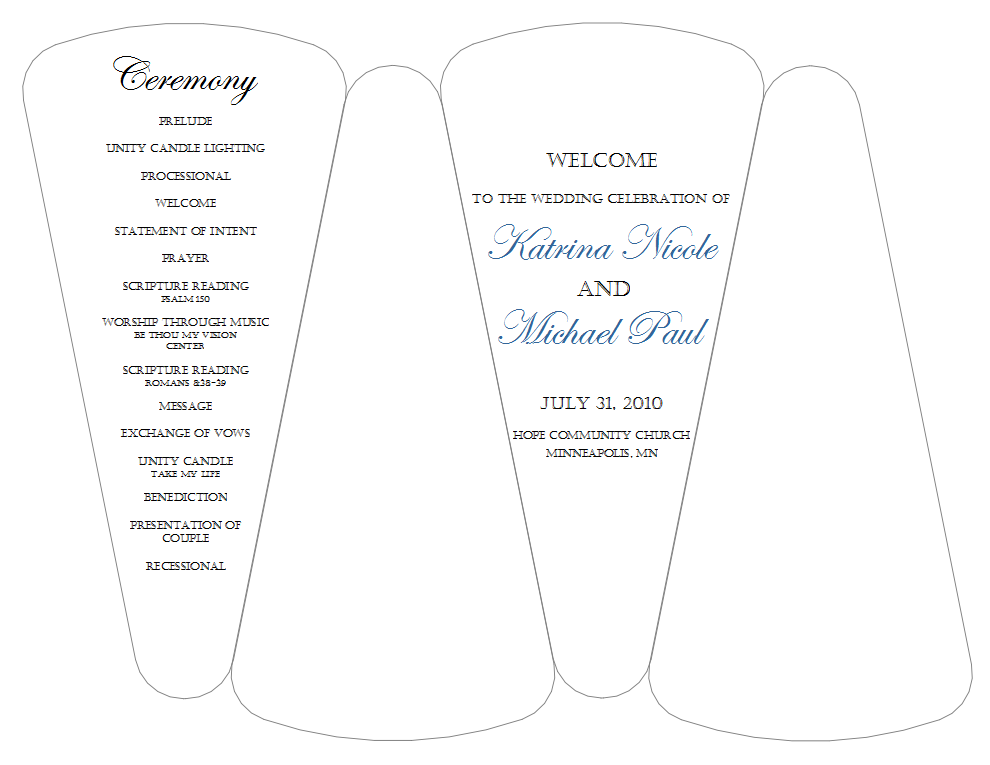 free wedding program fan templates