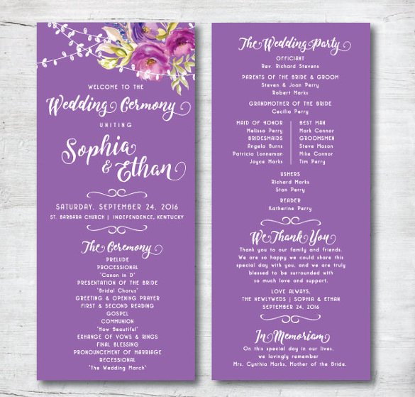 free wedding program template