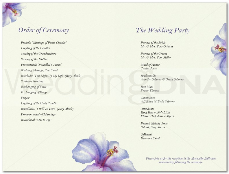 free wedding program template