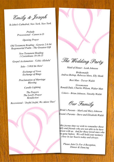 free wedding program template