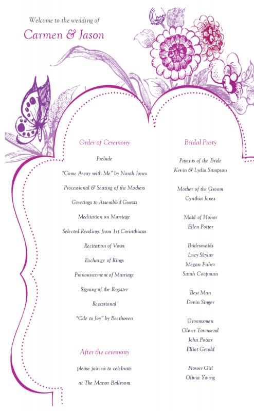 free wedding program template