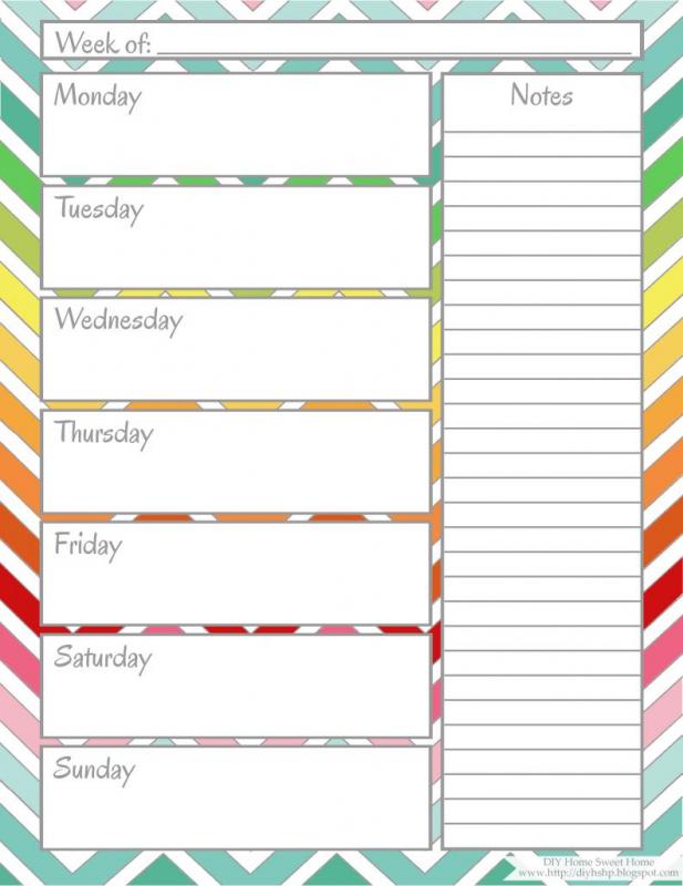 free weekly calendar