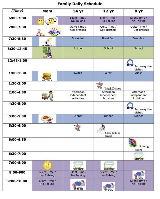 free weekly schedule template