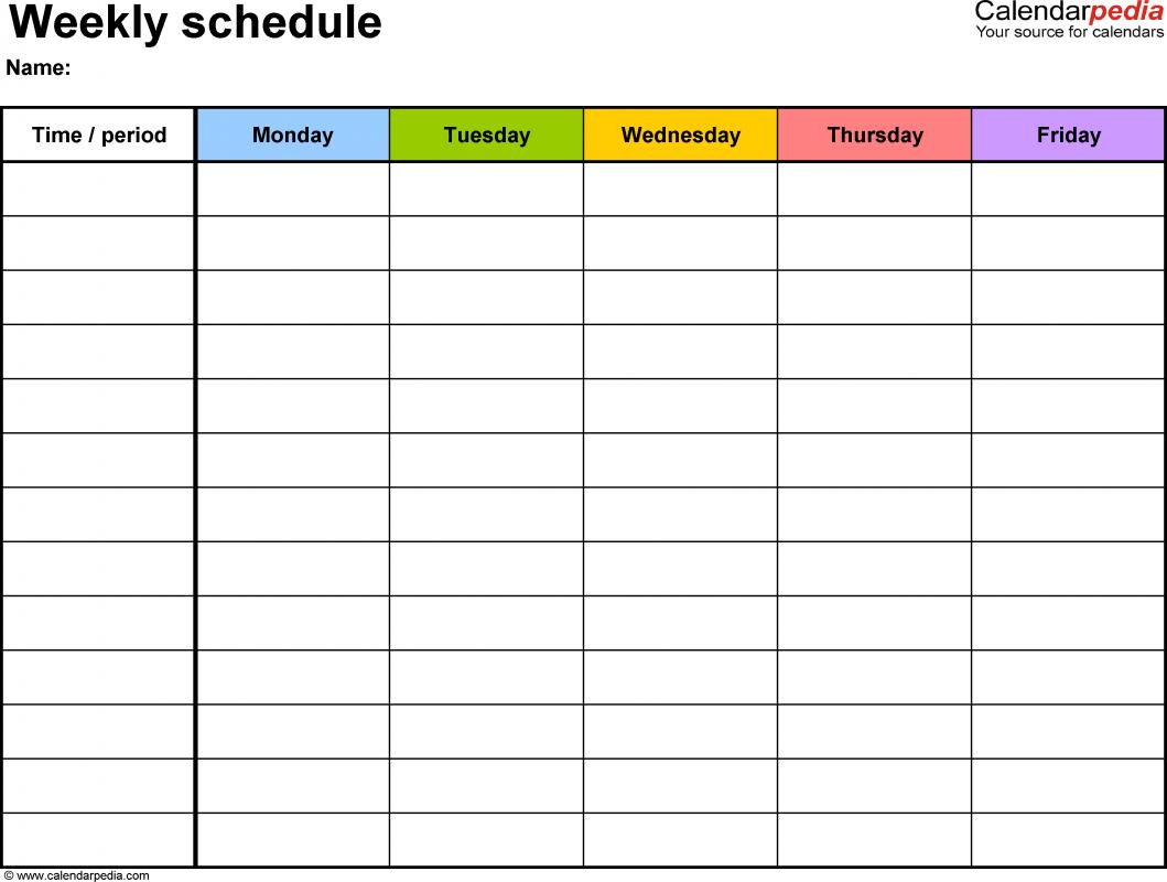 free downloadable templates to make a week calendar