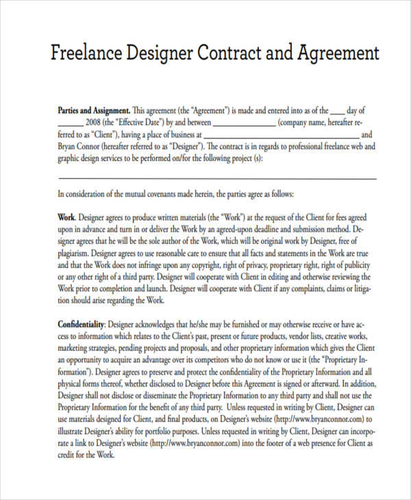Freelance Graphic Design Contract Template Pdf Template Business
