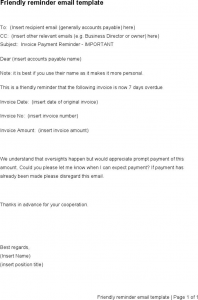 friendly reminder email friendly reminder email template