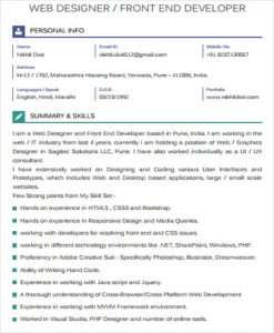 front end developer resume front end developer resume pdf